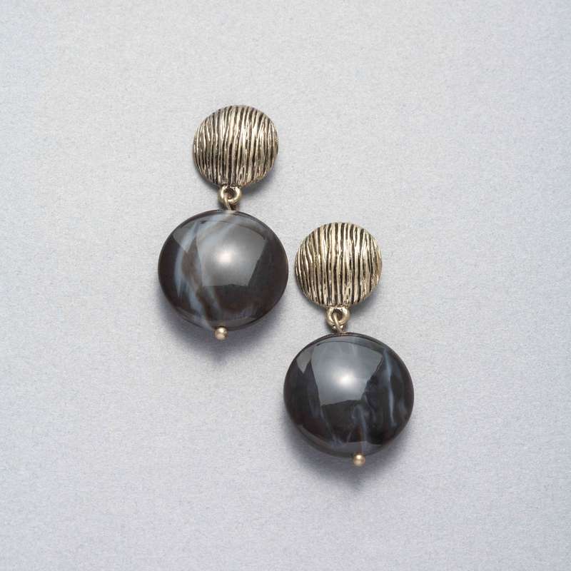 ウォーンゴールドダングルイヤリング, ゴールド, large image number 0