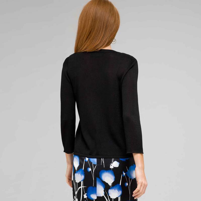 七分袖 T シャツ, ブラック, large image number 1