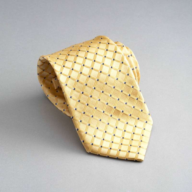 チェック地シルクタイ, イエロー, large image number 0